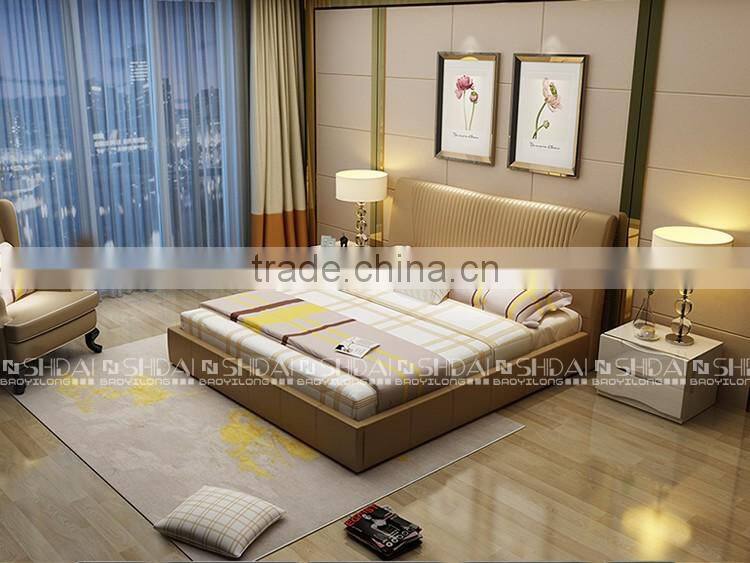 Gorgeous Modern Tufted Queen Size White PU Leather bed B9032