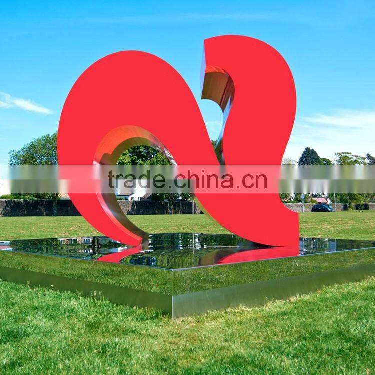 outdoor garden decoration metal craf large two red hearts sculptures