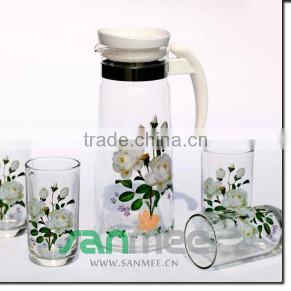 1L Heat Transfer Colorful Big Juice Gift Glass Water Sets