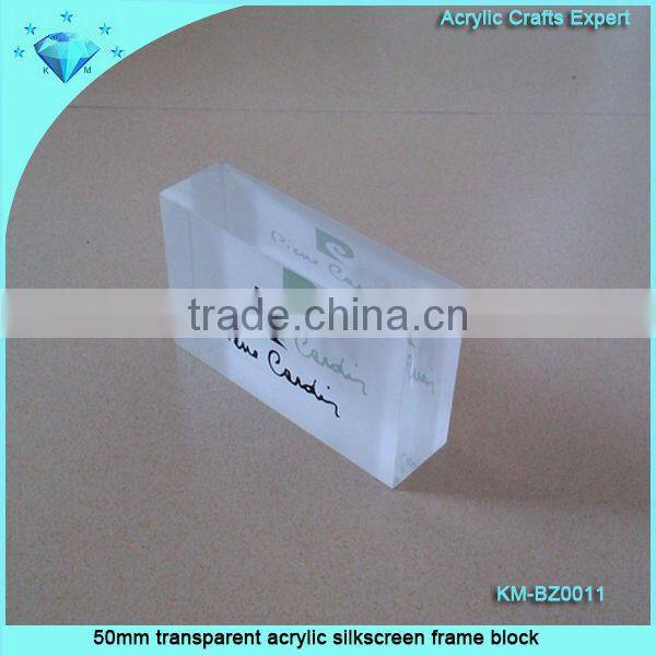 Supplier 50mm clear acrylic block