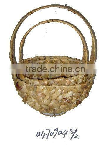 water hyacinth flower basket with handle