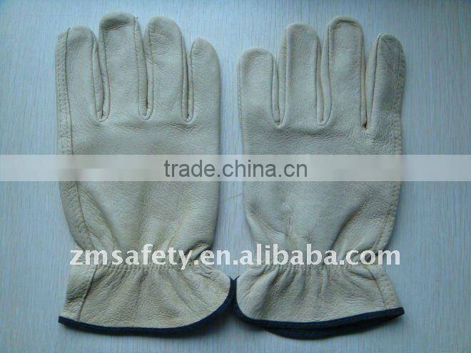 Protective Yellow Cow Grain Leather Driver glove