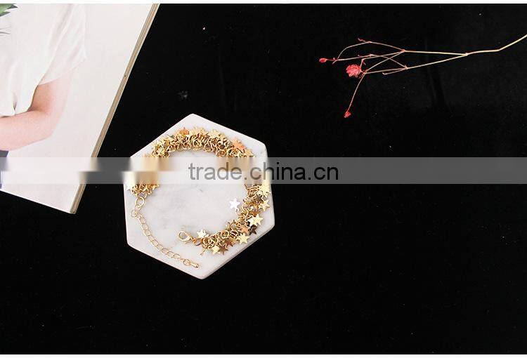 layered gold tiny stars charms bracelet gold stars chain bracelet