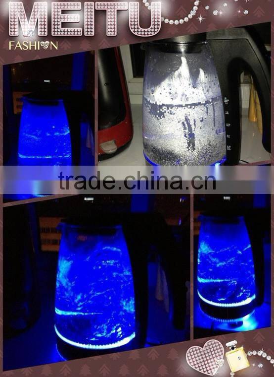 FACTORY SALE , STOCK 2000PCS ONLY 6USD/PC good quality and competitive price clear glass electric kettle with color changing