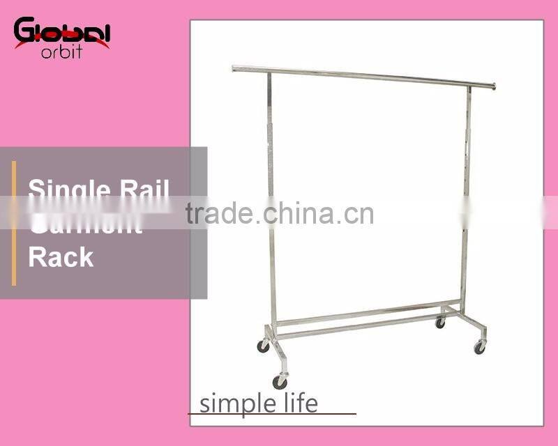 Steel Adjustable Arm Store Fixture Display Stand 4 Way Garment Hanging Rail