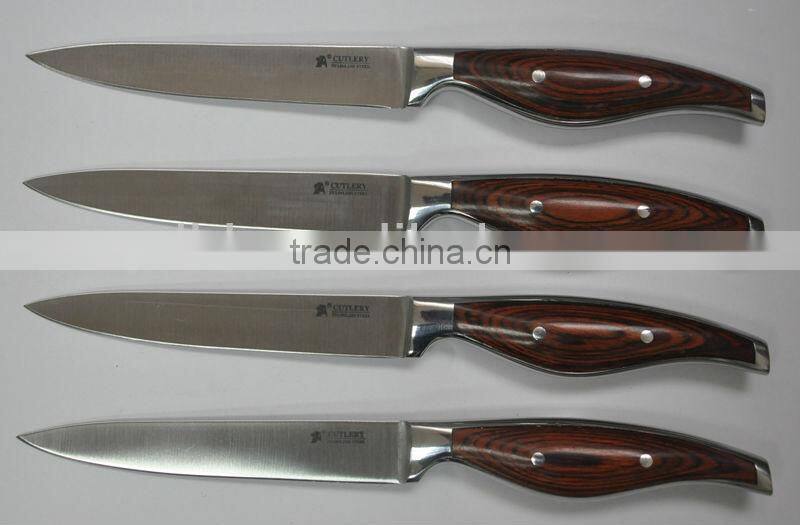 stainless steel utility knife with forge handle