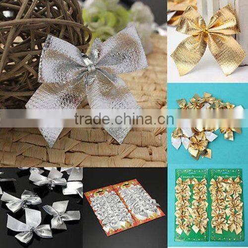 elegant 12pcs Bow Christmas Tree Decoration Xmas Hanging Ornament Bowknot Party Home Decor