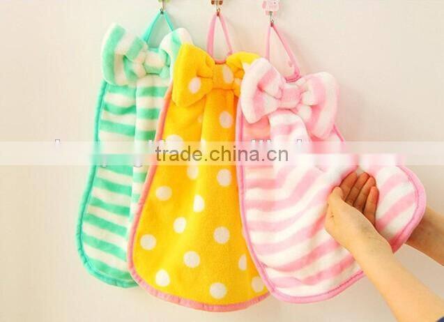 Wholesale Bow-knot Shape Kids Small Hand Towels For Home Decoration Microfiber Hand Towel