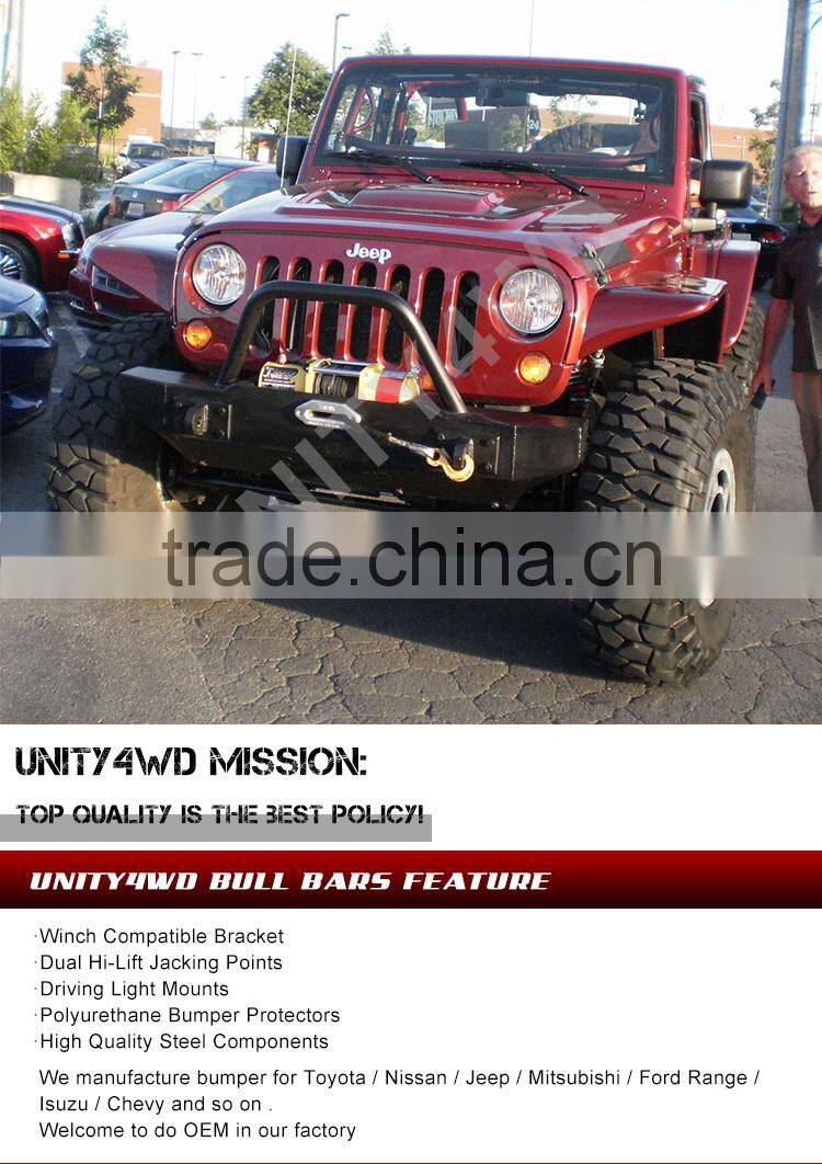 9 years experience manufacture top quality steel bull bars Foreign hot selling JK front bumper