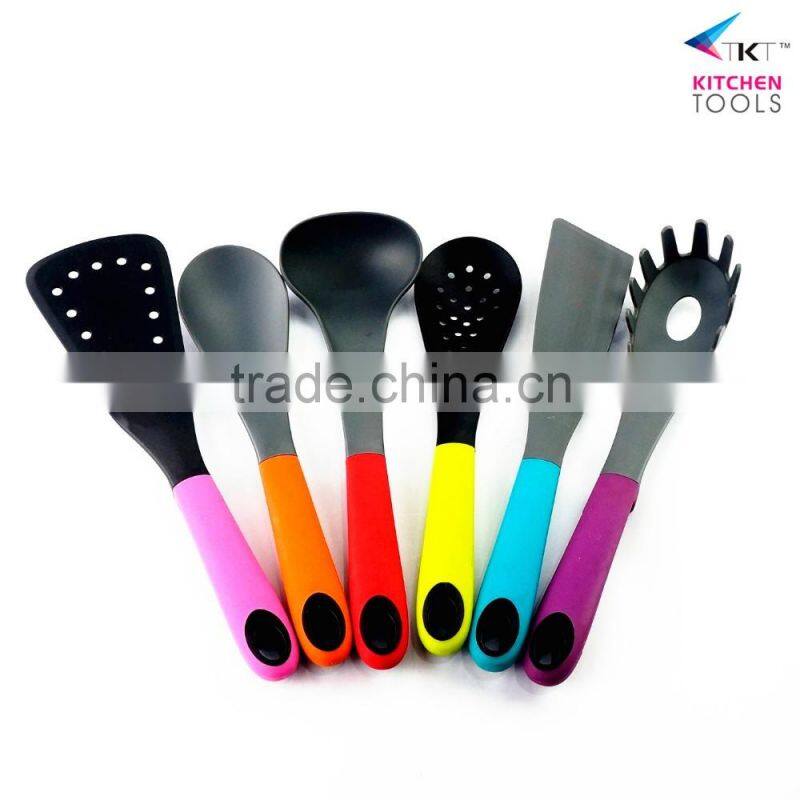 Compertitive 12pc nylon utensil kitchen tools with TPR handle kitchenware set