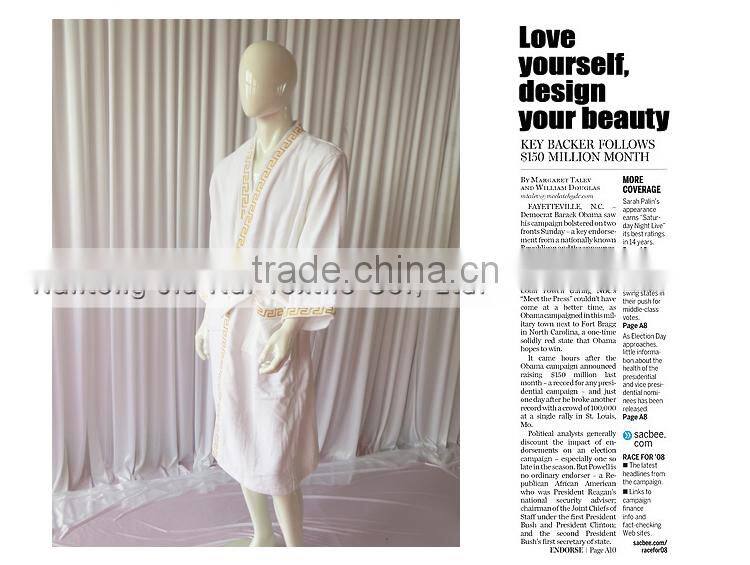 Wihte With Embroidery Autumn And Winter Design Fashion Family Robes Shower Homewear Coral Fleece