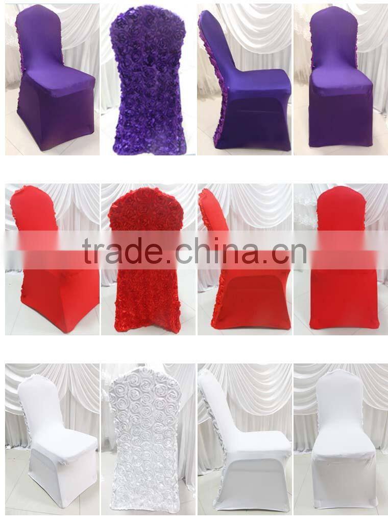 Top Selling--2PCS 13 Colors Elastic Spandex Banquet Chair Cover With Satin Rosette Back For Wedding Party Hotel Decoration