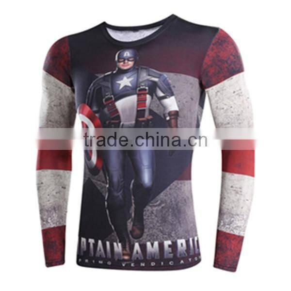 men coolmax compression tshirt with sublimation printing