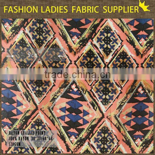 shaoxing cichengtex printed rayon fabric for lady