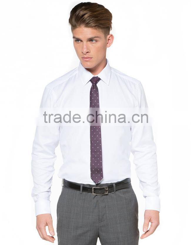 2015 Fashionable plain white office business men shirt
