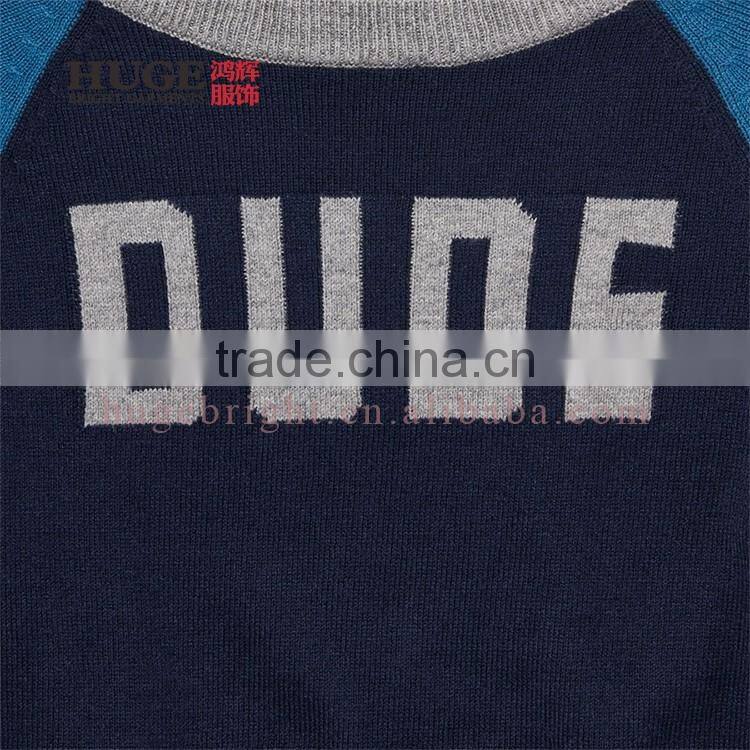 Long Sleeve Round Neck 12GG Sweaters For Boys