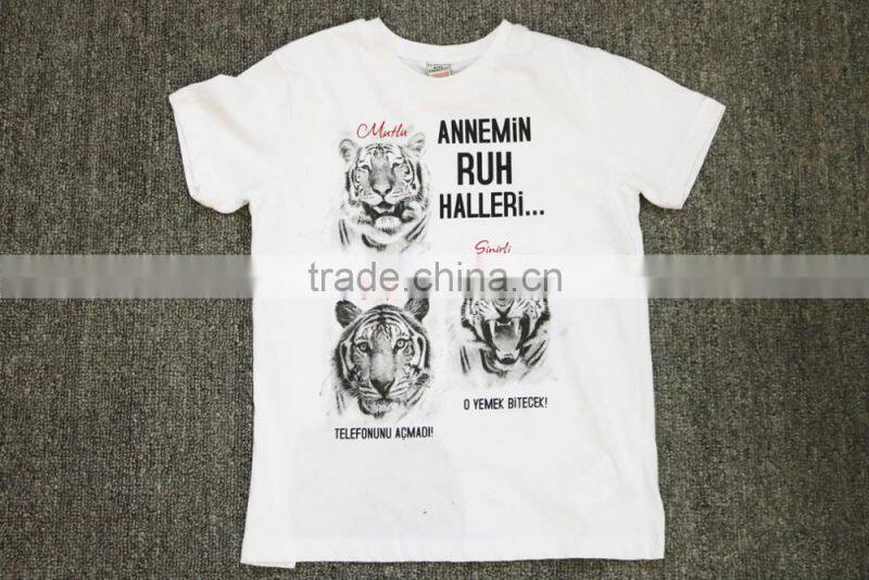 2017 New Product Summer Fashion Children Printing Clothes White T-shirt