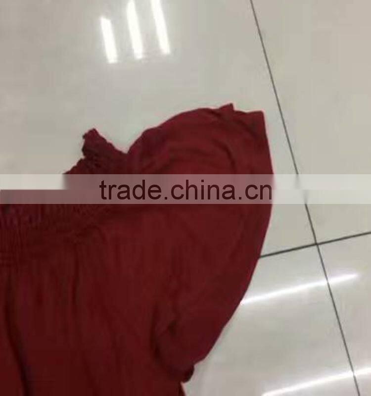 Yiwu stock fashion wine ladies tops