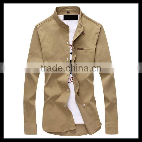 online shopping in dubai new products stylsih man T/C stand collar shirt