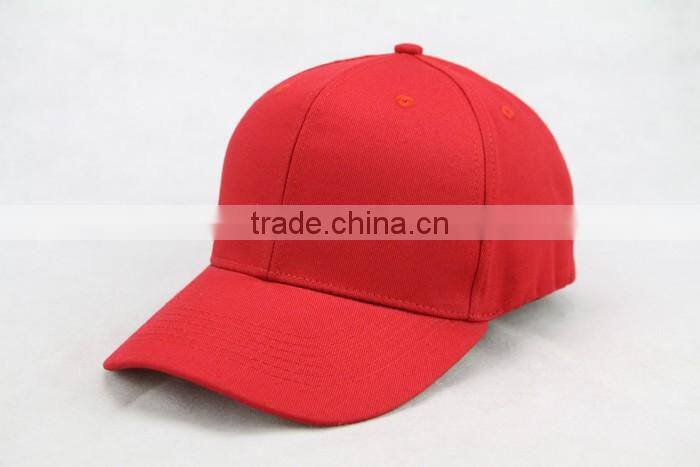 Red cotton 6 panel unisex custom fitted flex fit/flexfit baseball caps and hats embroidered