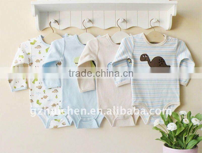 mom and bab 2012 sping baby romper 100% cotton embroider long sleeve bodysuit