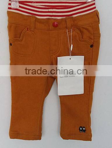 cool baby girls dark beige color flexible cotton plain dyed pants for Aurtumn