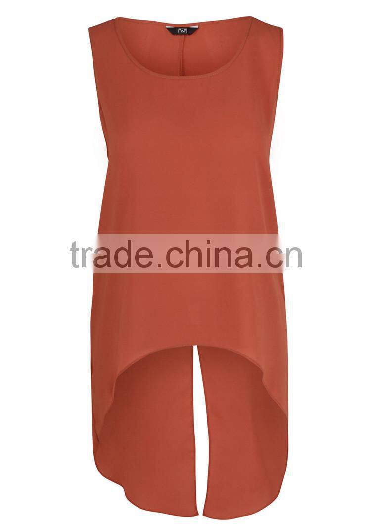 Body building singlesTall Split Back Crepe Vest womens singlet vests