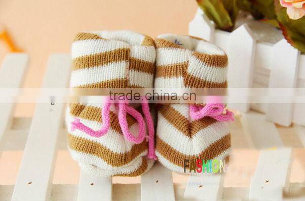 Wholesale Winter Baby Kids Knitted Shoes Stripes Cotton Cute Shoes