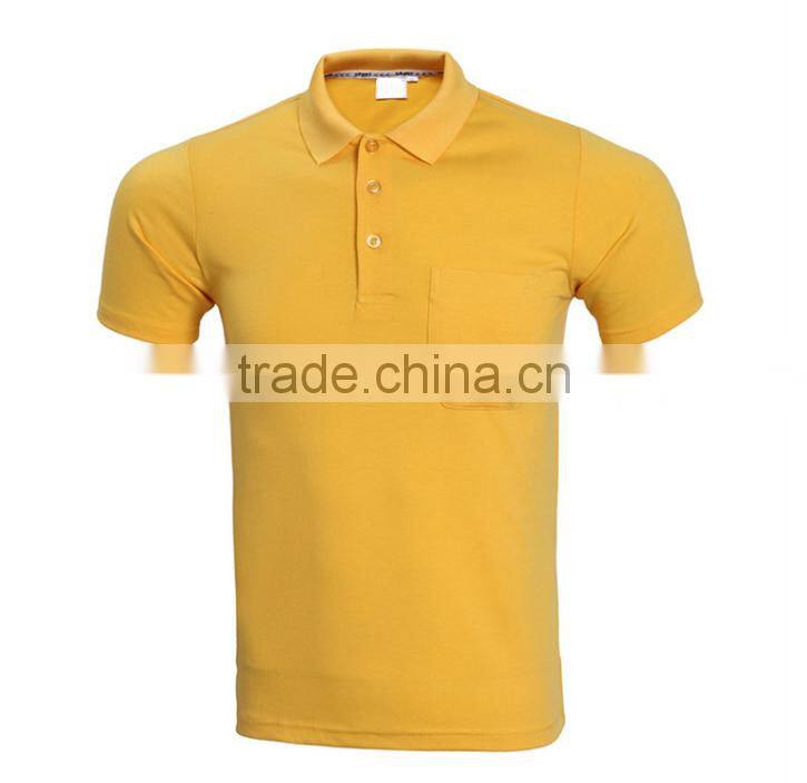 OEM custom polyester/spandex plain dry fit yellow golf polo shirt
