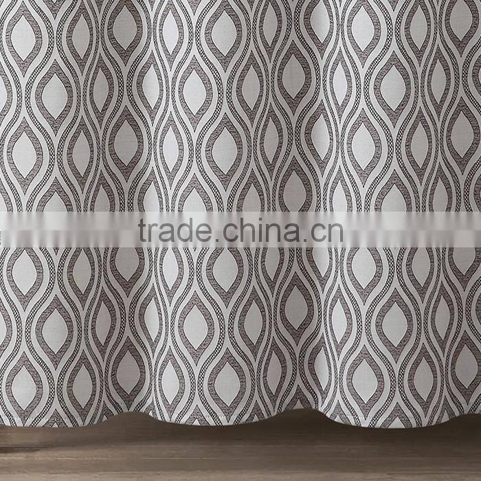 2017 Latest Designs Hookless Jacquard Shower Curtain