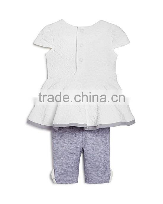 Custom stripes children clothes wholesale t shirt/shorts sets