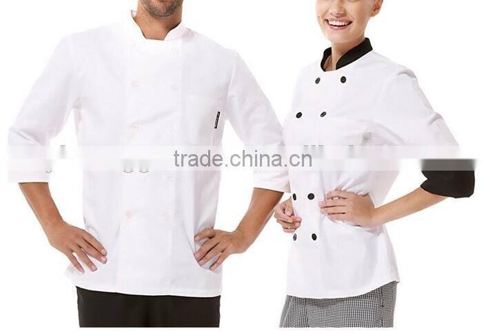 Plain dyed garment chefs uniform restaurant unifrom fabric for wholesale