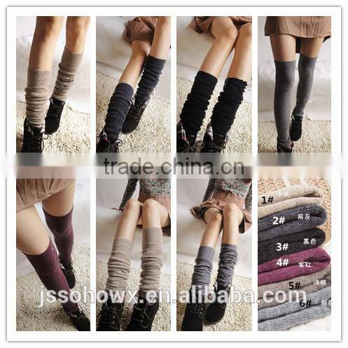 2014 Winter Solid Strip Knitted Wool Leg Warmer wholesale