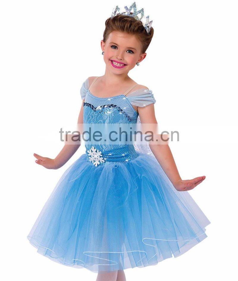 2016 beautiful blue little snow pricess dress/pricess performance costume