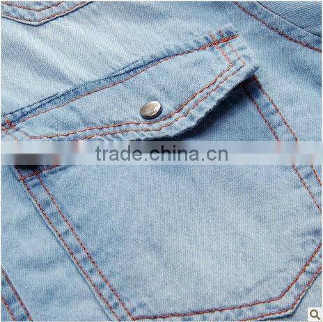 new fashion style slim fit dress denim shirts for men with two pockets and long sleeves