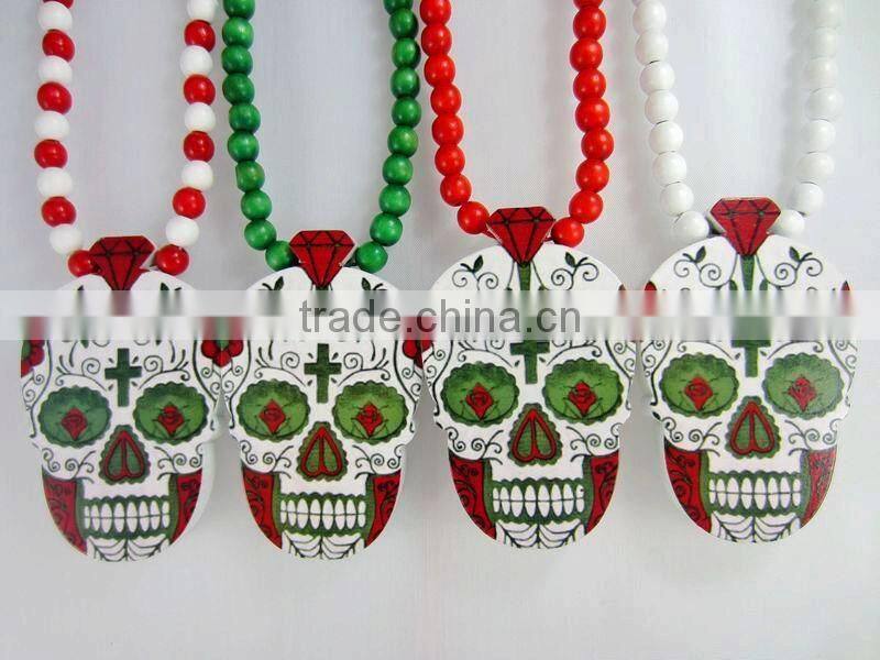 Custom Fashion New High Quality Hip Hop Cartoon Mask Pendant Good Wood Acrylic Necklace