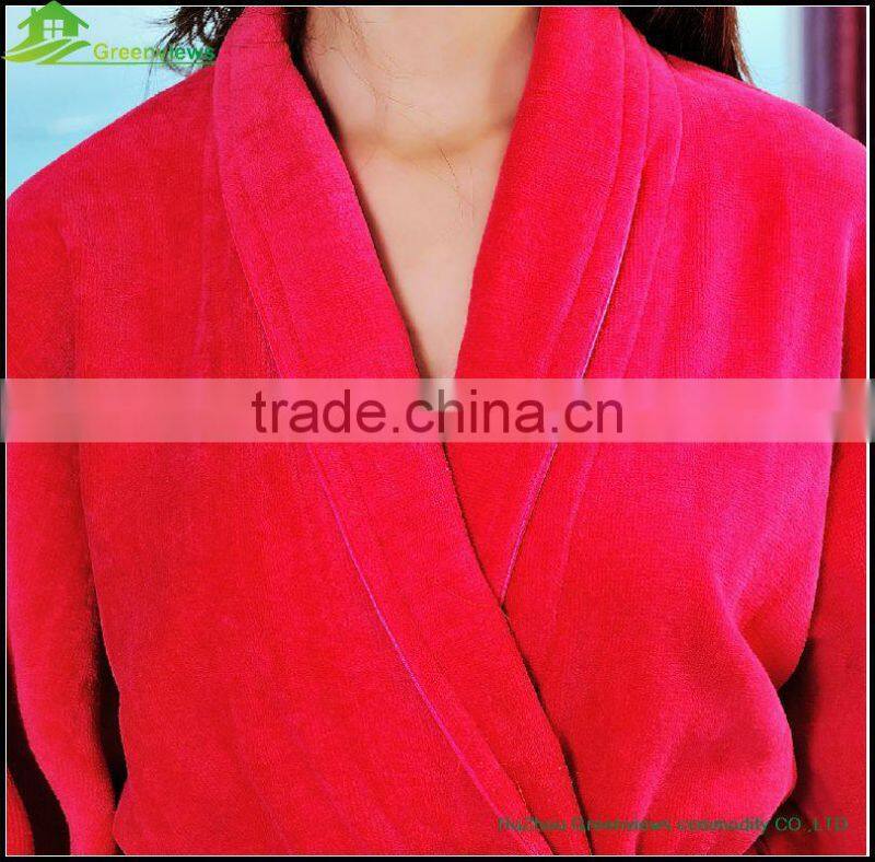 Velvet cotton bathrobes hotel wholesale bathrobe robes with custom logo