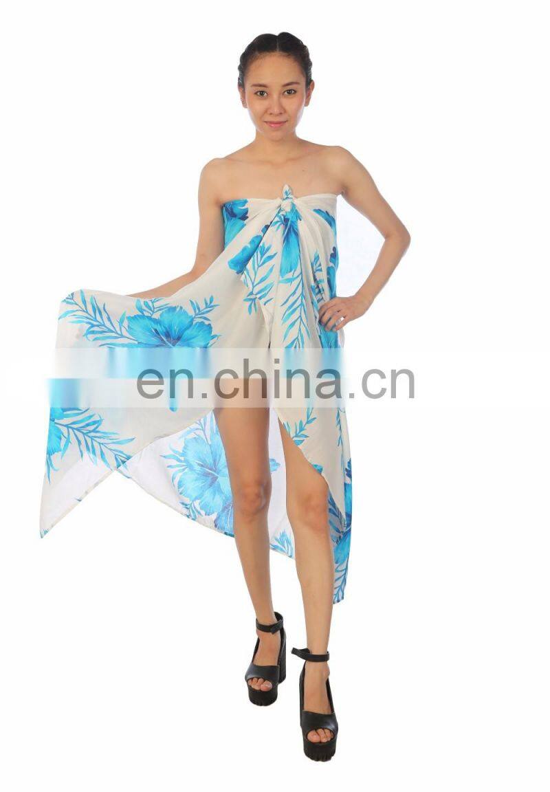 Lofbaz Women's Beach Pareo Sarong Fringeless Wrap Dress Rayon Sexy Cover-up Swimwear Summer