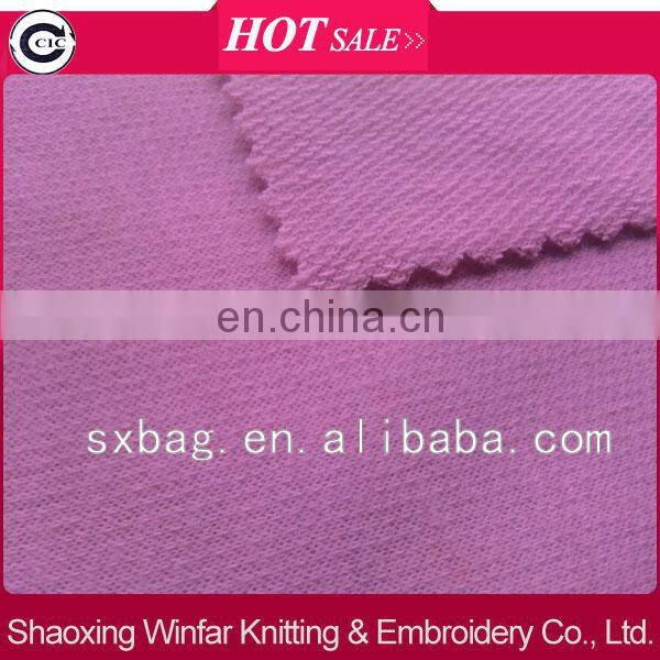 single jersey T/R80/20 dyed knitting terry cloth fabric for lady dress garment