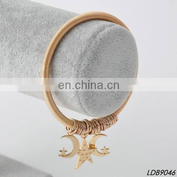 Screw wire cuff bangle bracelets with diamond men bracelets