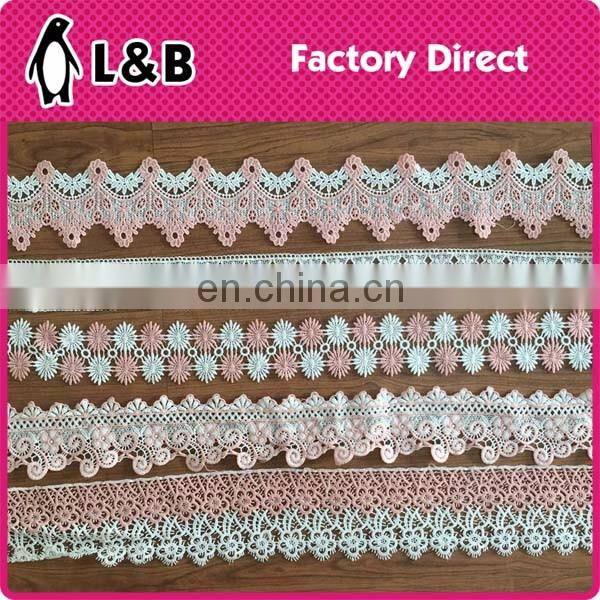 2017 embroidery white milk silk yards chemical lace trims border