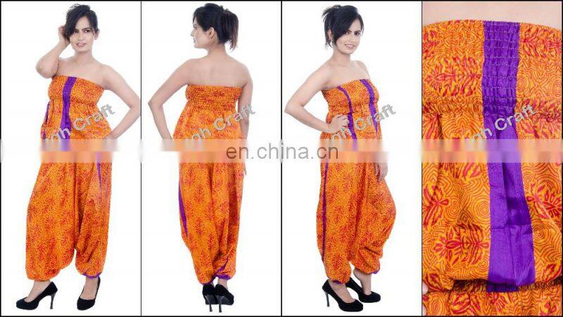 Silk Romper Jumpsuit - Fashion Wear floral jumpsuit - designer jumpsuits for ladies - Indo Western Indian Jumpsuits