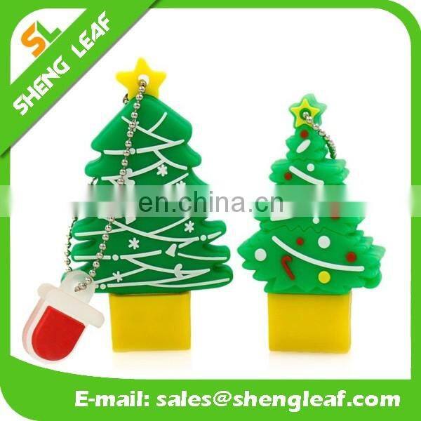Soft rubber customized Christmas snowman usb flash drive for promotion