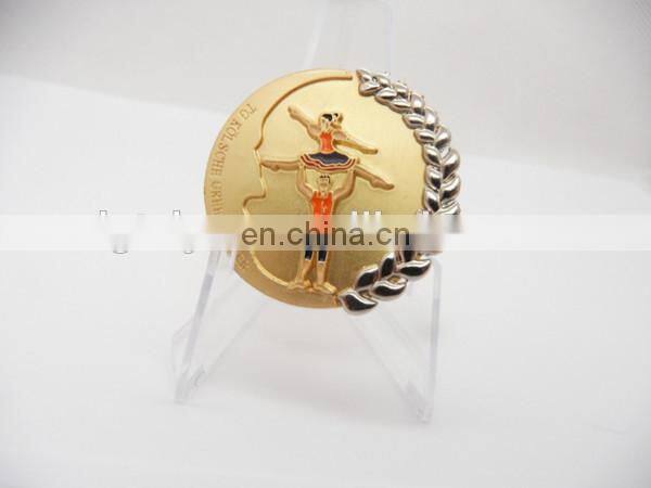 High quality Coins shape Gold plated Cheap custom design badge with flat tip