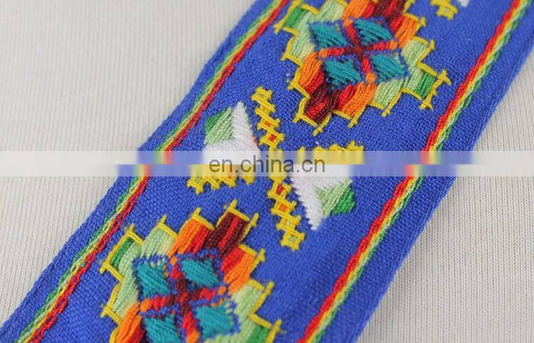 High quality embroidery jacquard ethnic ribbon trim for garment accessories