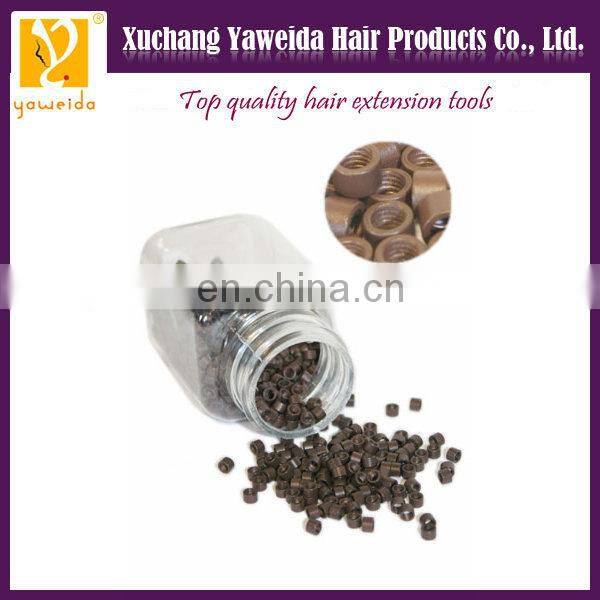 Black, brown, beige color Top quality human hair extension bead links silicone lined micro beads