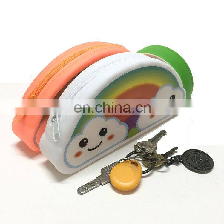 Women Gender Rainbow Shape Pencil Pen Pouch Large Change Money COIN Wallet Silicone Bags