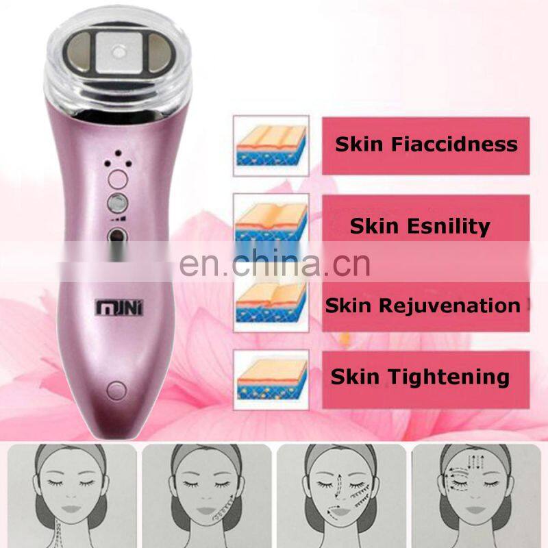 Mini HIFU Facial Machine RF Face Lifting LED Skin Rejuvenation Ultrasonic Device Effects Facial Skin Care Machine