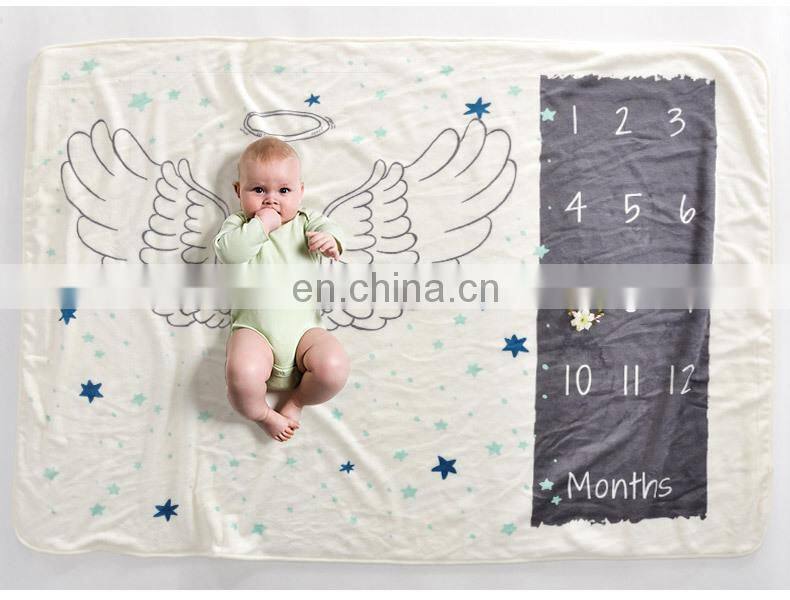 Factory quality spearmint baby monthly milestone blanket for girl boy