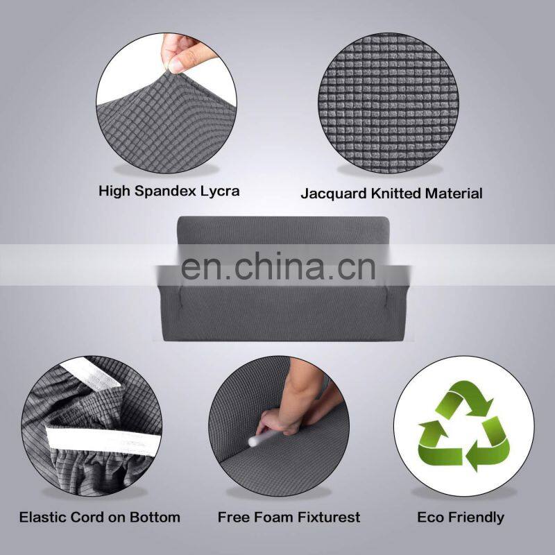 Striped loveseat Sofa Covers Polyester stretch Fabric Slipcover